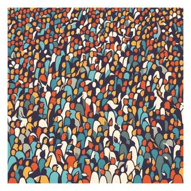 Birds of view of a crowd of people sticker