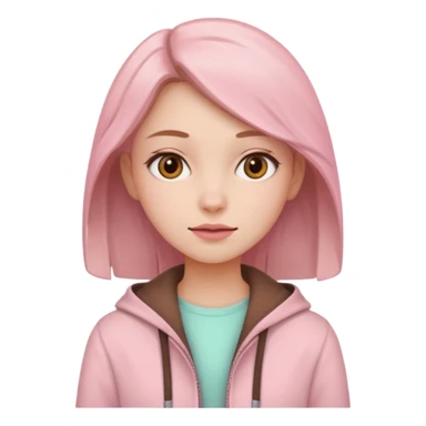 girl friends with pastel pink and brown clothes sticker