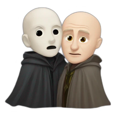 Harry potter et voldemort qui font un calin sticker