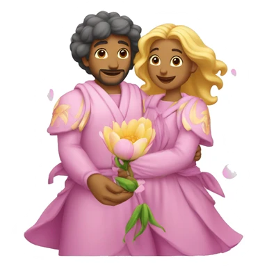 duas mãos segurando uma flor de lótus sticker