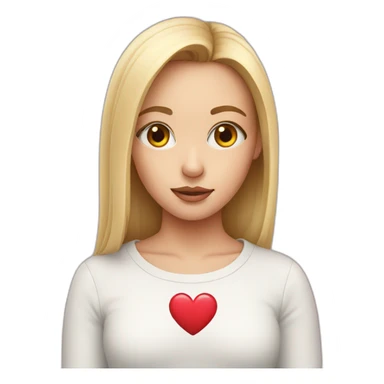 girl with heart in eye sticker