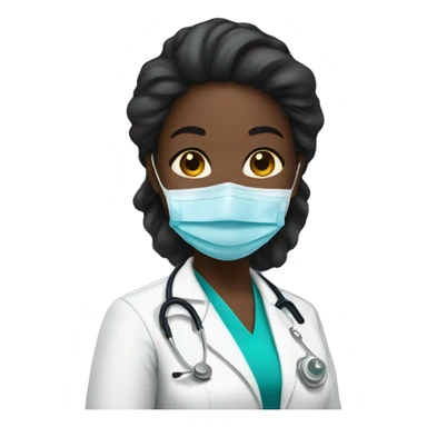 a black woman professional nurse without face mask sticker