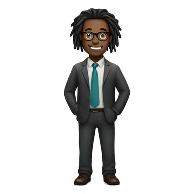 Black male IT professional with glasses with dreadlocks sticker