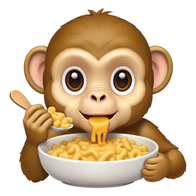 Monkey eating Mac and cheese  sticker