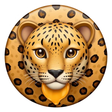 Leopard print circle with hole in the middle sticker