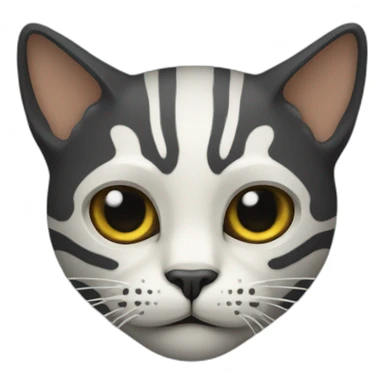 cat with a skeleton head sticker