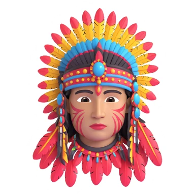 Toltec warrior with feathered headdress sticker