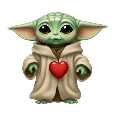 Baby yoda + heart sticker