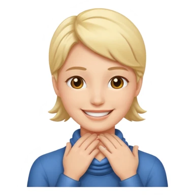 Smiling with hands around their neck  sticker