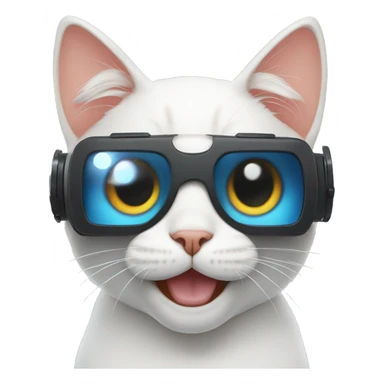Happy cat wearing VR  sticker