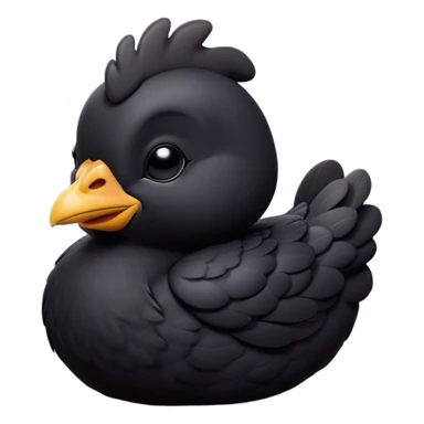 Meme-Worthy Cute Sleeping Black Chicken Portrait Emoji, Head resting peacefully with a contented smile, showcasing a delightfully compact build and a luxuriously soft black plumage, eyes shut in a serene, restful nap, Simplified yet hilariously adorable features, highly detailed, glowing with a soft, drowsy light, high shine, relaxed and utterly lovable, stylized with an air of playful laziness, bright and heartwarming, soft glowing outline, capturing the essence of a comically sleepy chicken, so meme-worthy it feels like it could instantly become the next viral sensation of adorable slumber! sticker