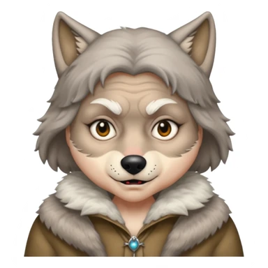 The big bad wolf is wearing Grandma's clothes, yet its face still looks like a wolf's. sticker