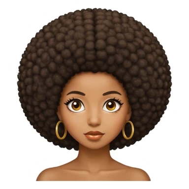Brown skin black girl with afro  sticker