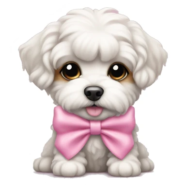Schichon puppy pink bow  sticker