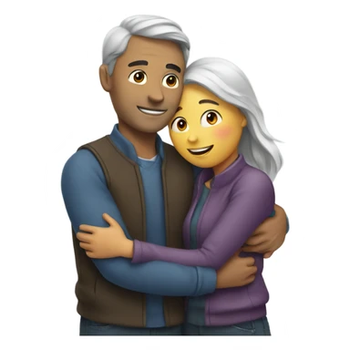 man and woman hugging  sticker