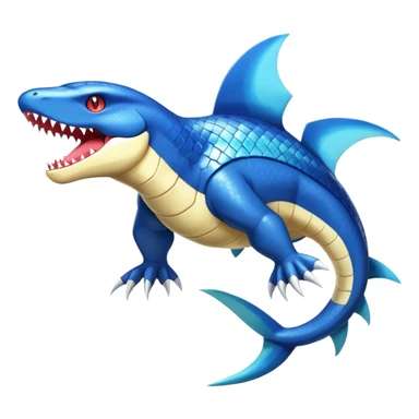 Shiny Exotic Colorful epic Sharpedo-Garchomp-Gabite-Salamence-Koraidon-Feraligatr-Fakémon-hybrid-creature (full body)  sticker