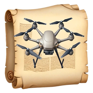 drone carrying ancient scroll sticker