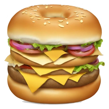 Bagel with burger between it  sticker