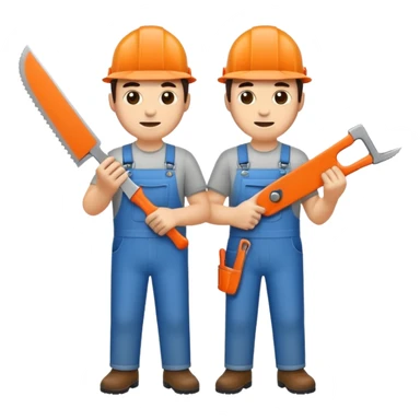 men with saws sticker