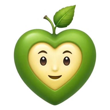 Eine grüne Birne in Herz Form auf der ein Stück Butter schmilzt mit Augen  sticker