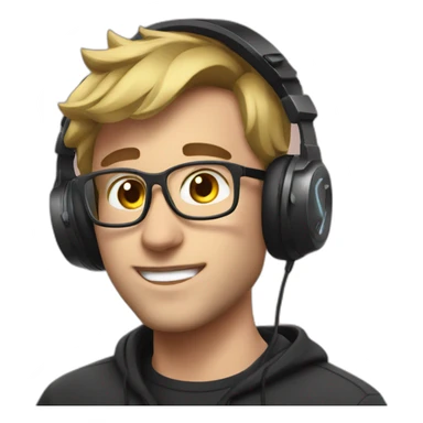 mr beast dj with headphones sticker
