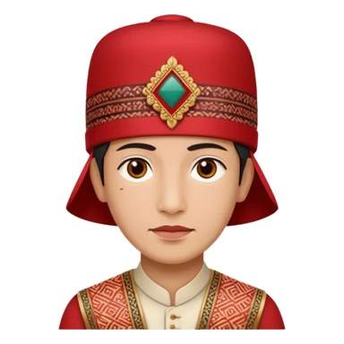 Dhaka topi emoji nepali people wear in head in rectangular size sticker