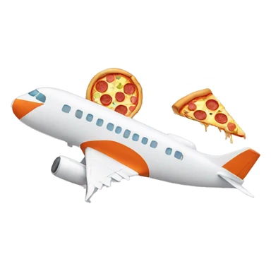 plane with a pizza design sticker