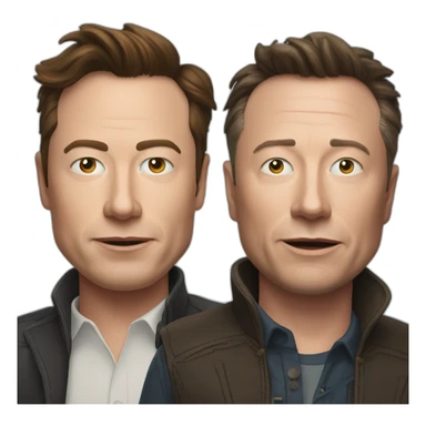 Cross between Elon Musk and Jules Hudson from escape to the country sticker