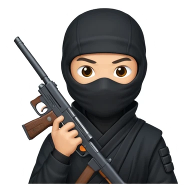 Ninja  with gun  sticker