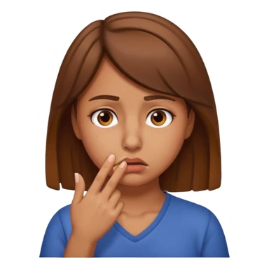 girl holding her nose because bad smell sticker