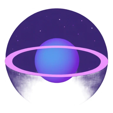 Saturn with rings blue pink and purple  sticker