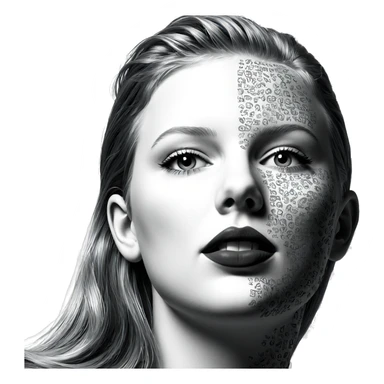 monochrome portrait of a girl sticker