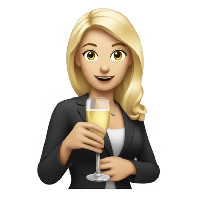 Blonde drinking champagne  sticker