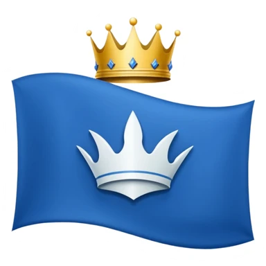 Wave Banner — blue cloth + white crest,Royal Banner. sticker