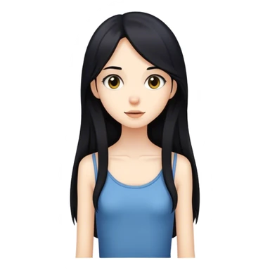 Long black hair skinny girl sticker