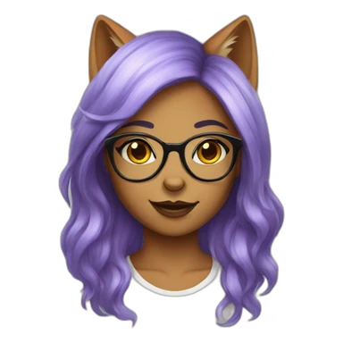 Transgender fox girl with round glasses sticker