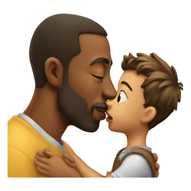 father kissing son on the lips sticker