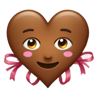 Brown heart with bows sticker