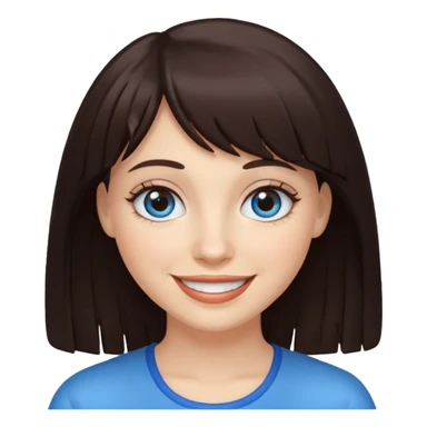 Simple White smiling women with a dark brown fringe sticker