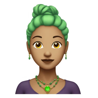  7 chakra symbol woman with light skin and green hair  sticker