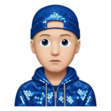 Eminem with blue sequin outfit sticker