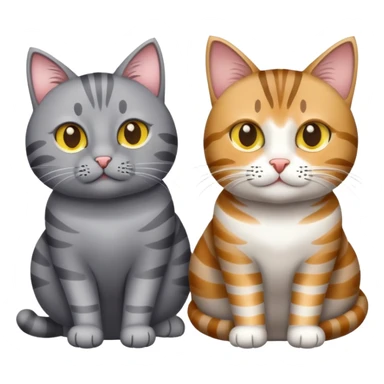 Gato gris y gato atigrado  sticker