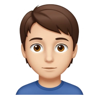 boy with straight brown hair and brow eyes sticker
