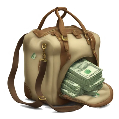 photorealistic Travel bag full of money sticker