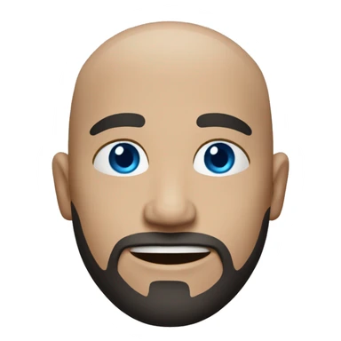 bald white guy with blue eyes and stubble. black clothes sticker