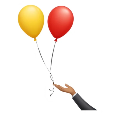 letting go of a yellow red balloon hand  sticker