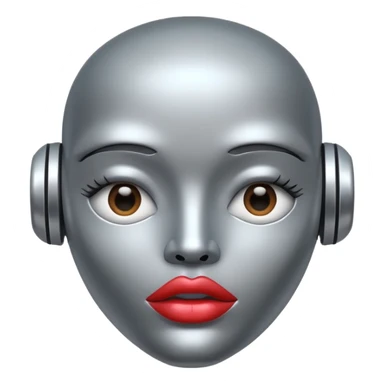 Robot with lips sticker