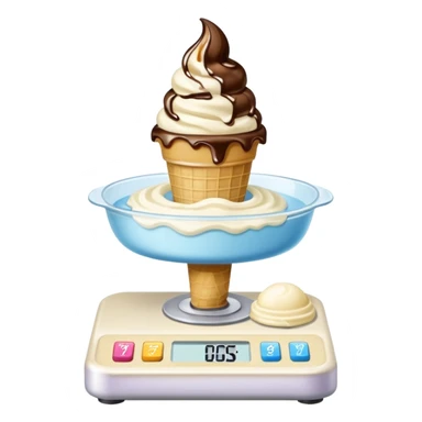 Scale weighing a half oz of ice cream sticker