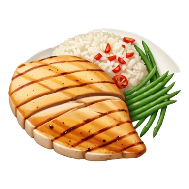 Grilled Breast and rice in a plate sticker