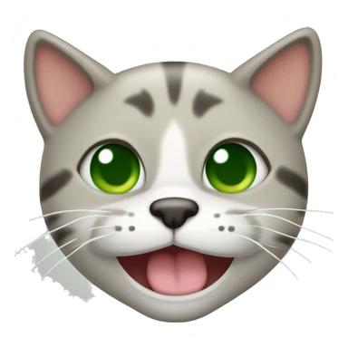 Gato sonriente con ojos verdes sticker